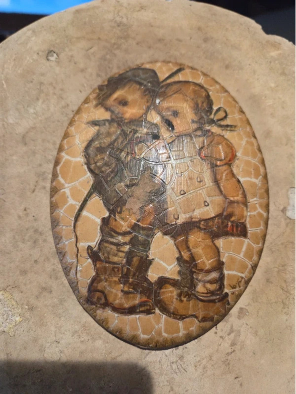 Vintage decoupage wall plaque